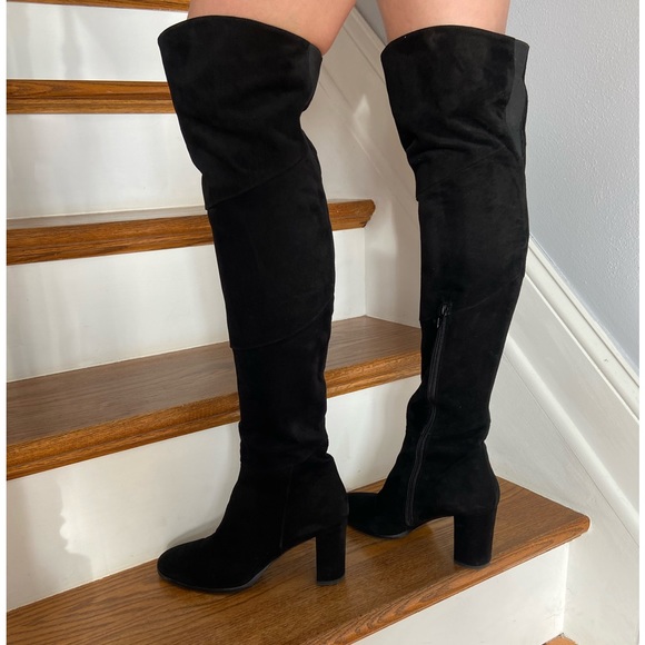Suede over-the-knee boots - Picture 2 of 15
